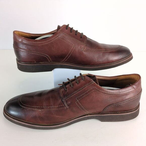 Clarks Collection Malwood Low Oxford Men\'s 13M Brown Leather Extreme Comfort